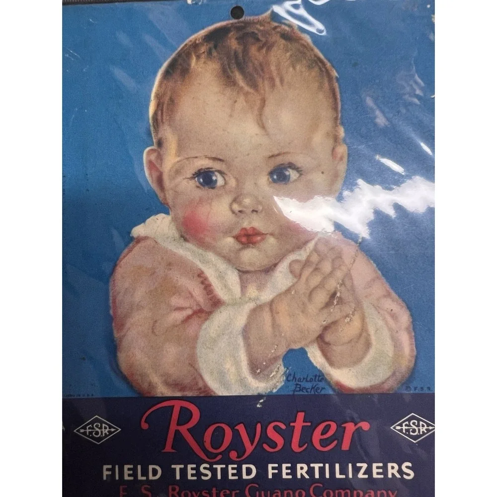Vintage‎ 1955 Royster Field Tested Fertilizers Paper Baby Calender Complete